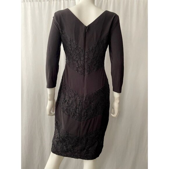 Ralph Lauren Women's Dress Black A-Line Cocktail V-Neck Size 6 - Picture 6 of 8